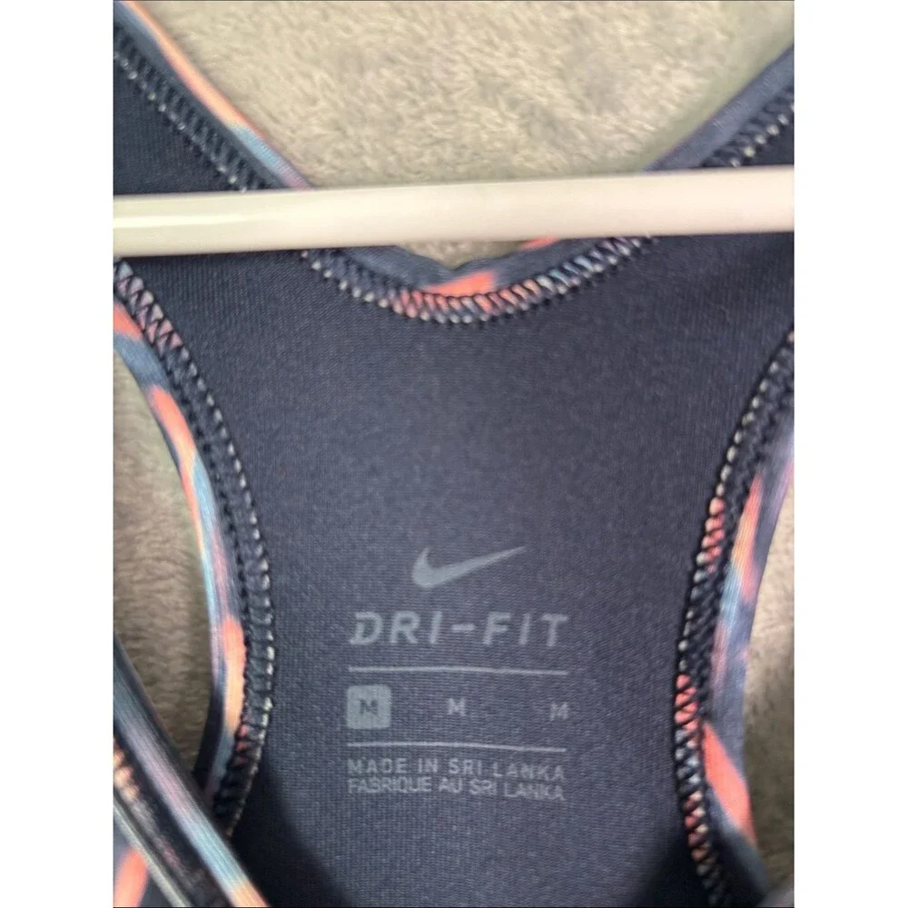 Nike Pink Blue Geometric Logo Sports Bra Size Medium